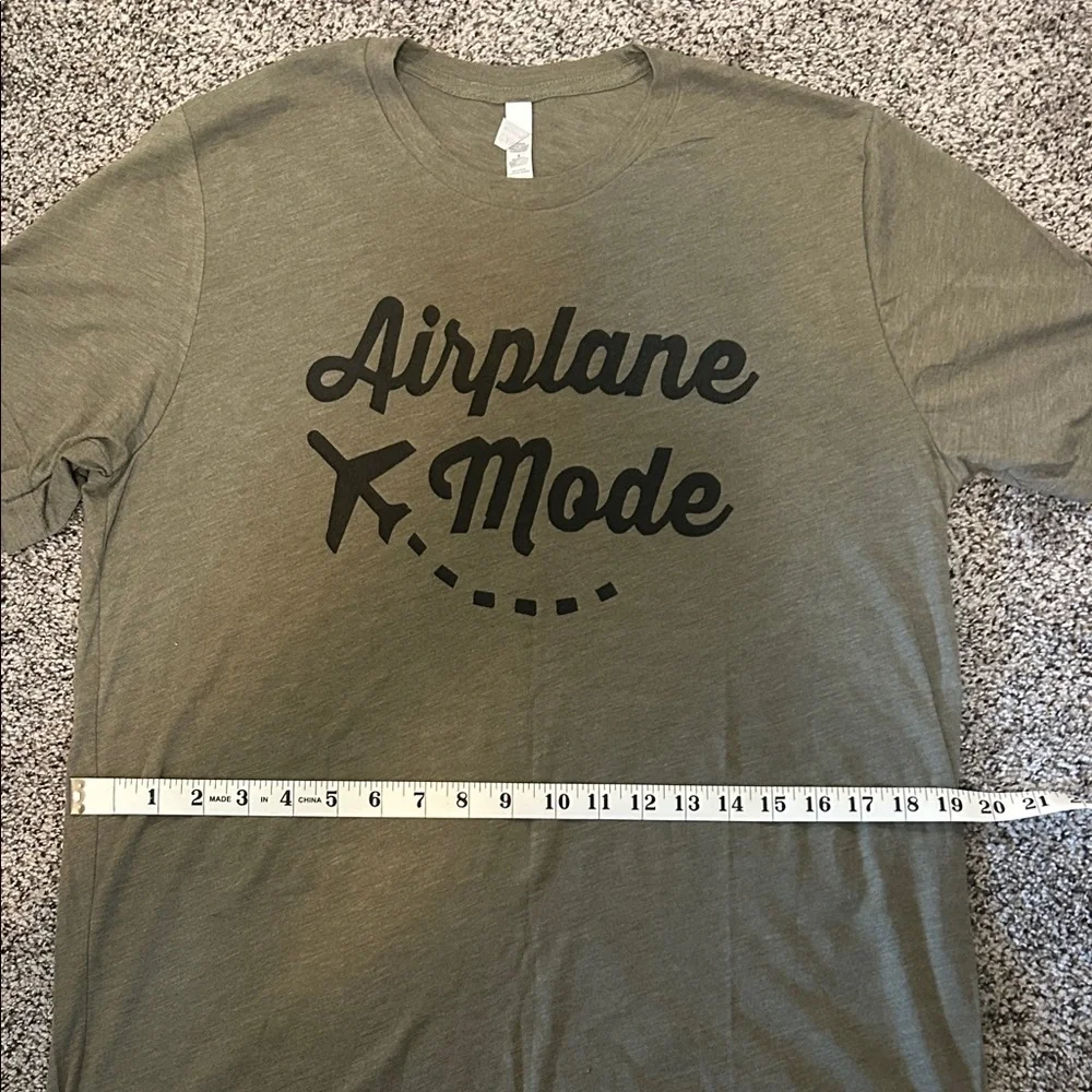 Airplane Mode Olive Green Unisex T-Shirt - Picture 2 of 5
